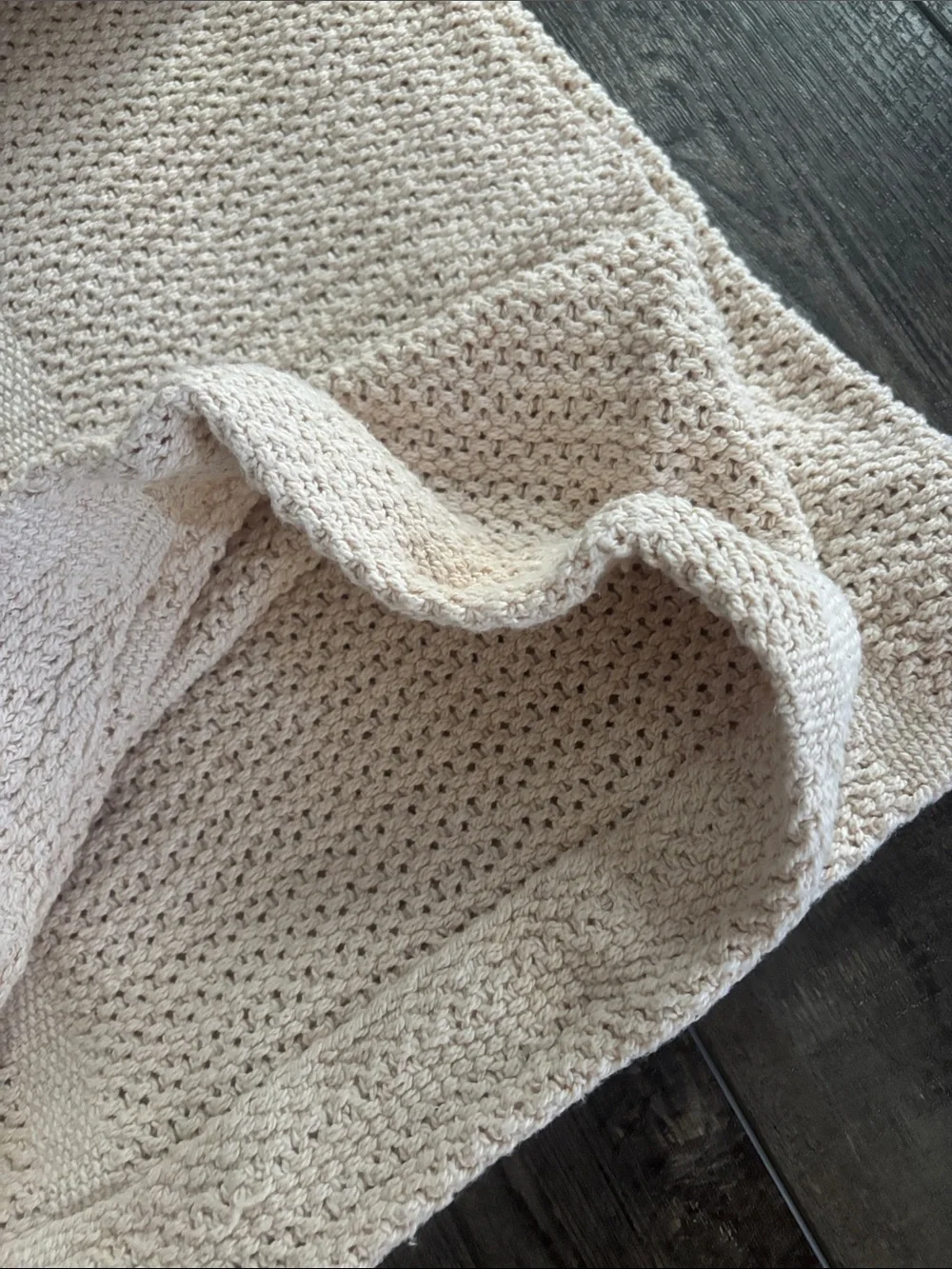Cotton Thermal Blanket Beige Size Queen 90x90